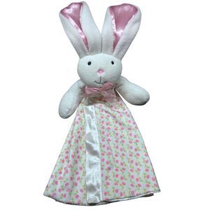 Stephan Baby Bunny Lovey Security Blanket Pink White Green Strawberry Gingham Ra
